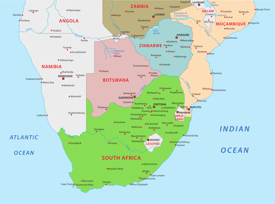 Map Of Southern African Countries Adventure To Africa